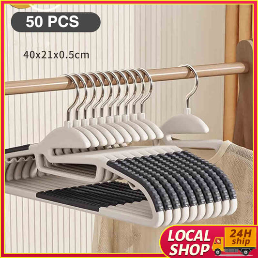 50 Sets Non-Slip Velvet Hangers Strong Durable Space Saving Clothes and Coat Organizer