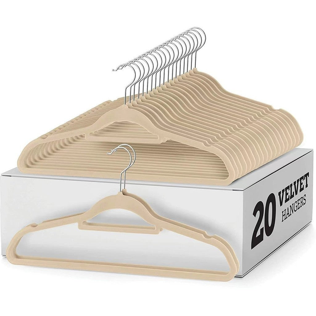 Non Slip Clothes Hanger Velvet Hanger Set Pants Organizer Clip Holder Closet Organization