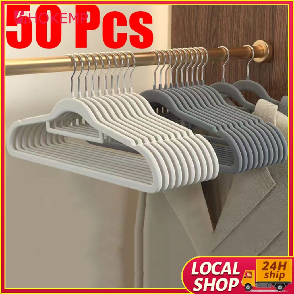 Non Slip Clothes Hanger Velvet Hanger Set Pants Organizer Clip Holder Closet Organization
